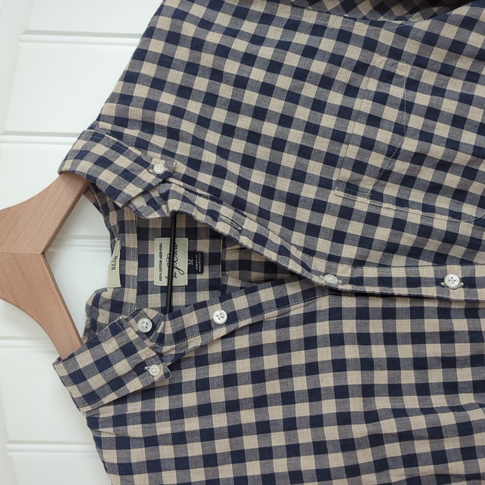 J.Crew Men's Gingham Slim Button-Down | M
